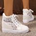 2025 New Women Wedge Platform Sneakers Rubber Leather High Heels Lace Up Shoes Height Increasing White Thick Bottom_vogvips.com