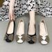 2025 Spring/Summer New Low-Heel European And American Style Shallow Fairy-Like Mom Shoes With Bowknot, Korean Version_vogvips.com