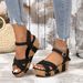 Fashion Rivet Large Size Rivet Women's Wedge Fish-mouth Sandals_vogvips.com