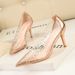 899-36 European American Style Fashionable Sexy Pointed-toe High-heeled Shoes With Thin Heels, Transparent Hollow_vogvips.com