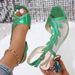 MTX Minimalist Fashion Mesh Rhinestone Peep Toe Shoes For Women Summer Large Size Side Hollow Stiletto Roman Sandals_vogvips.com