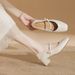French-style Chunky Heel Women's 2025 New Low-heel Mary Jane Soft Leather Vintage Cheongsam Bridal Bridesmaid Wedding_vogvips.com