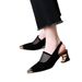 2026 Summer New Model Foreign Trade Niche Light Luxury Chunky Heel Pointed Toe Mesh Open Back Fashion Sandals For_vogvips.com