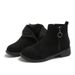 2024 Autumn Winter New Large Size Britih Style Chunky Heel Suede Women' Metal Round Buckle Side Zipper Warm Short_vogvips.com