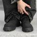 ShoeVault Chunky Derby Shoes For Men, Low Top Thick Sole Height Increasing British Style Youth Casual Leather Shoes, Unique Niche_vogvips.com