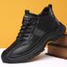 European Warm Series Winter Shoes With Fleece Lining, Warm Cotton Men's Leather Shoes, High-top Outdoor Boots, Trendy And Versatile_vogvips.com