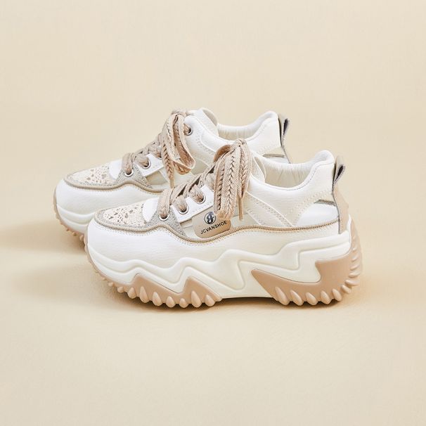 Dad Shoes Female Student Sports Running Casual Shoes Mesh Heightening Shoes Breathable_vogvips.com