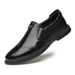 First Layer Leather Shoes Work Leisure Round Head Foot Rubber Sole Non-slip Shoes Splicing_vogvips.com