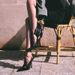 High Heels Crocodile Pattern Elegant Socialite Black Patent Leather Metal Buckle Women's Shoes Small Square Stiletto_vogvips.com