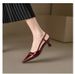 High-heeled Sandals Outdoor Wear, 2024 Autumn And Winter New Style, French Pointed Toe Low-heeled Shoes For Women_vogvips.com