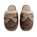 for Women Winter Cute Bowknot Thick Sole Home Non-Slip Couple Cotton Thickened Maternity Slippers_vogvips.com