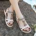 923-6 Spring Summer 2025 New Lightweight Comfortable Flat Rhinestone For Women Daily Beach Large Size Sandals_vogvips.com