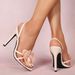 Women S Three Dimensional Floral Decorative Back Ankle Strap Round Toe Stiletto Sandals Fashion Party Heels_vogvips.com