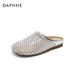 Women's Shoes Rhinestones Slippers Rhinestone Breathable Mesh Hollowed Out Half Slippers Casual Flat Shoes_vogvips.com