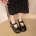 Spring Retro Versatile Round Head Flat-soled Single Shoes Soft Leather Comfortable Versatile One-word Belt Women's Shoes_vogvips.com