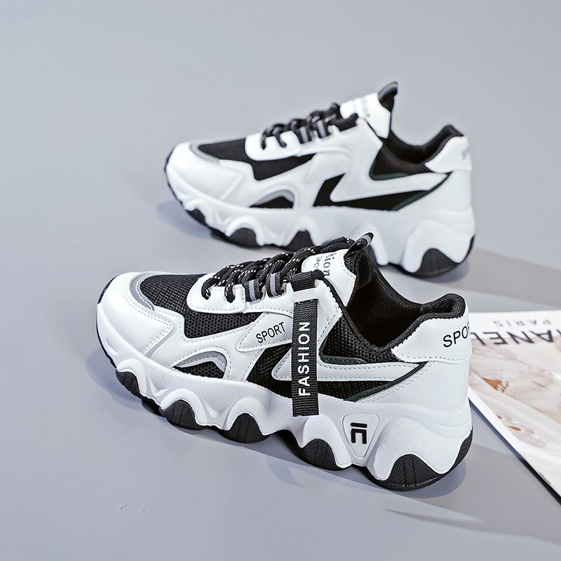 2025 Spring New Breathable Dad For Women Korean Style Sports Ins Thick Sole Student Running Shoes 508_vogvips.com