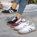 Spring And Autumn Sneakers, Fashionable Mixed Color Lace Up Sneakers, Comfortable And Non Slip Flat Shoes_vogvips.com