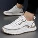 Summer New Men's Leather Breathable Lightweight Thin Slip-On Trendy Casual Sports Shoes_vogvips.com