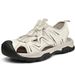 Men's Summer Beach Shoes, Closed-Toe Sports Sandals, Hollow Breathable Versatile Outdoor Casual Shoes, Large Size 46_vogvips.com