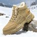 Large Size Men's Shoes, Thick-Soled Cotton Shoes, Snow Boots, Winter Fleece-Lined Warm Cotton Shoes, Men's Martin Boots,_vogvips.com