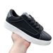 Numeris Men's Shell Casual Sneakers, Flat Round Toe Lace-Up Classic Versatile Genuine Leather Sneakers_vogvips.com