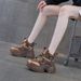 Platform Dad 2025 Spring New Internet Celebrity Style Hidden Heel 9cm Casual Versatile Fashion Lace-up Women's Shoes_vogvips.com