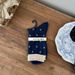 Songmu Light Retro Navy Blue "bow Knot Korean Socks Women's Mid Tube Socks Designer Pure Cotton Socks_vogvips.com