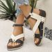 Women's Bohemian Sandals - Metallic Color Block, Strappy, Open Toe, Beach Style_vogvips.com