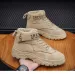 Mens Black High Top Platform Boots With Velcro Strap And Letter Print_vogvips.com
