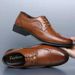 Euro Step Spring Leather Men Business Formal Brogue Floral Breathable British Casual Photo Groom Wedding Shoes_vogvips.com