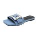2026 Summer Flat Square-Toed Slip-On Shoes Sexy Fashion Beach Women's Open-Toed One-Strap Sandals_vogvips.com