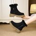 Warm Snow Boots For Women In Winter, Thickened Cotton Shoes With Plush, Women's Shoes With Soft Leather And Wool Integrated Short Boots_vogvips.com