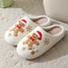 Christmas Women Slippers Cute Gingerbread Winter Warm Slides Couple Houseshoes Men Bedroom Flat Soft Sole Home Shoes For_vogvips.com