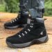 Outdoor High-top Boots Men Anti-slip Flat Comfortable Ankle Boots Men Breathable Wear-resistant Casual Lace-up Hiking Shoes Men_vogvips.com