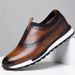 Euro Step 2025 Spring New Top Layer Cowhide Men's Brogue Loafers Genuine Single Flat Leather Shoes_vogvips.com