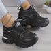 Women's Platform Sneakers, Fashion Lace Up Outdoor Shoes, Comfortable Low Top Sport Shoes_vogvips.com
