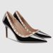 2024 New Thin Heel Shallow Mouth Pointed Versatile Rivet Black Patent Leather Single Professional Work Shoes High Heels_vogvips.com