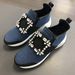 Rhodis New Rhinestone Square Buckle Thick Soled Dad Shoes Mesh Heightened Casual Leather Single Shoes Women's Sports Shoes_vogvips.com