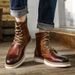 European Warm Series Men's Martin British Style High Leather Handmade Work Top Layer Cowhide Motorcycle Boots_vogvips.com