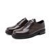 ShoeVault Brown Leather For Men, Round Toe, Thick Sole, Height Increasing, Wedding Groom Shoes, High-End Niche Casual Derby Shoes_vogvips.com