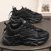 Men's Summer Breathable 2025 New Casual Black Sneakers Mesh Thick Sole Height Increasing Dad Work Safety Shoes_vogvips.com