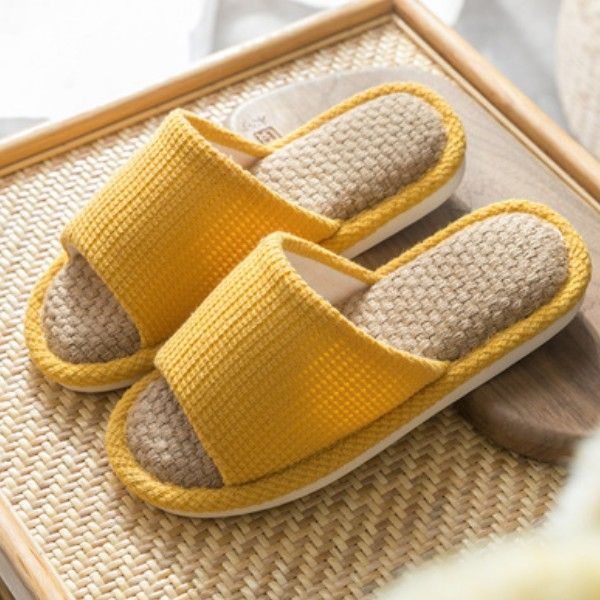 Factory Direct Sales! Japanese-style Linen Home Mop Soft Sole Non-slip Male And Female Couples Home Floor Shoes Thermal Cotton Slippers_vogvips.com