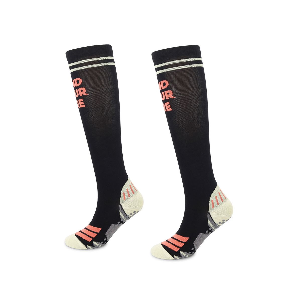 Professional muscle sports yoga socks women's summer thin long tube Pilates silicone non slip pressure slimming calf socks_vogvips.com