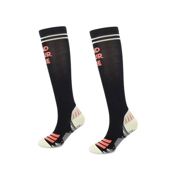 Professional muscle sports yoga socks women's summer thin long tube Pilates silicone non slip pressure slimming calf socks_vogvips.com