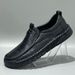 Genuine Leather Sole Loafers Wide Toe Casual Slip-On Soft Cowhide Comfortable Driving Handmade Men's Shoes_vogvips.com