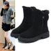 MCDV Thickening Snow Boots Women 2023 Winter Warm Fashion Designer Platform Boots Gladiator Non-slip Short Plush Flats Suede_vogvips.com