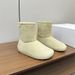 2025 Autumn And Winter New Star Style Round Toe Combat Thick Soled Snow Boots, Warm Cotton Boots_vogvips.com