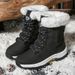 Women's Snow Boots With Thick Fleece Lining_vogvips.com