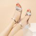 European And American Foreign Trade Plus-size 2024 Summer For Women, One-strap Rhinestone Socialite Style Chunky Heel_vogvips.com