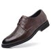 Men's business dress leather shoe head layer cowhide men's extra-large casual men's shoes inside heightening hollow shoes_vogvips.com